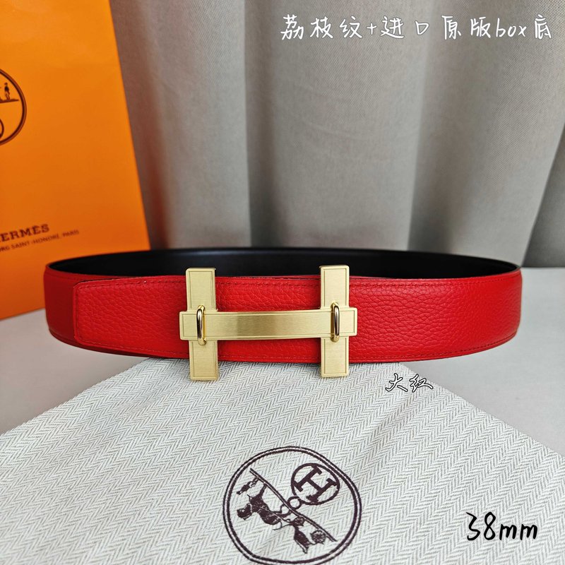 에르메스 양면 소가죽 벨트 38mm H 버클 001-193155