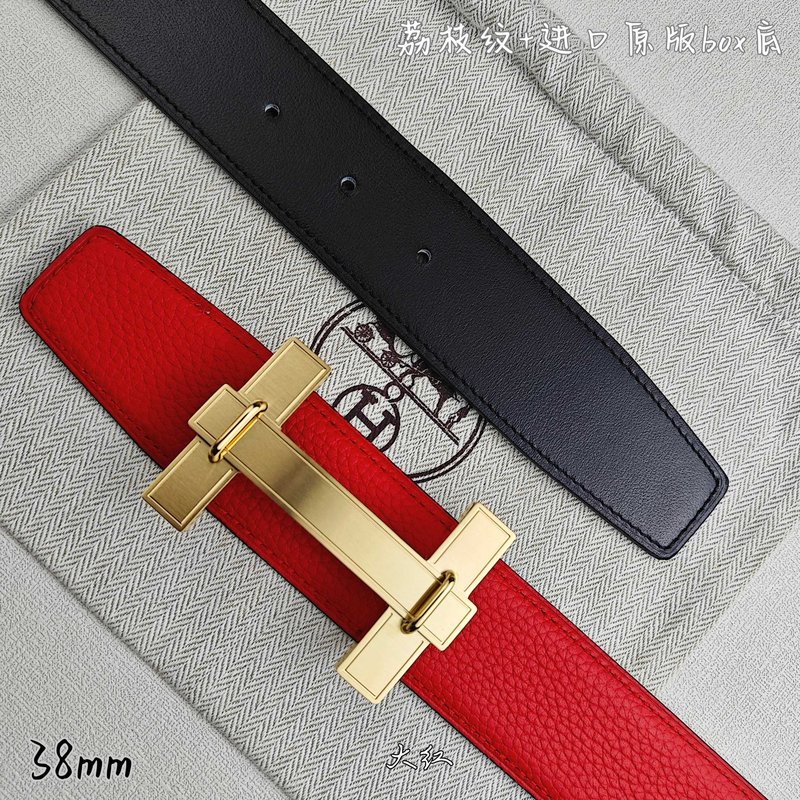 에르메스 양면 소가죽 벨트 38mm H 버클 001-193155