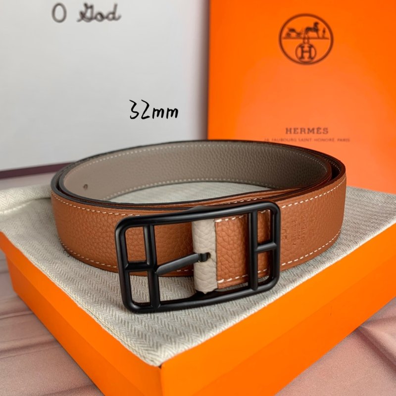 에르메스 양면 리치 그레인 핀 버클 벨트 32mm 001-193208