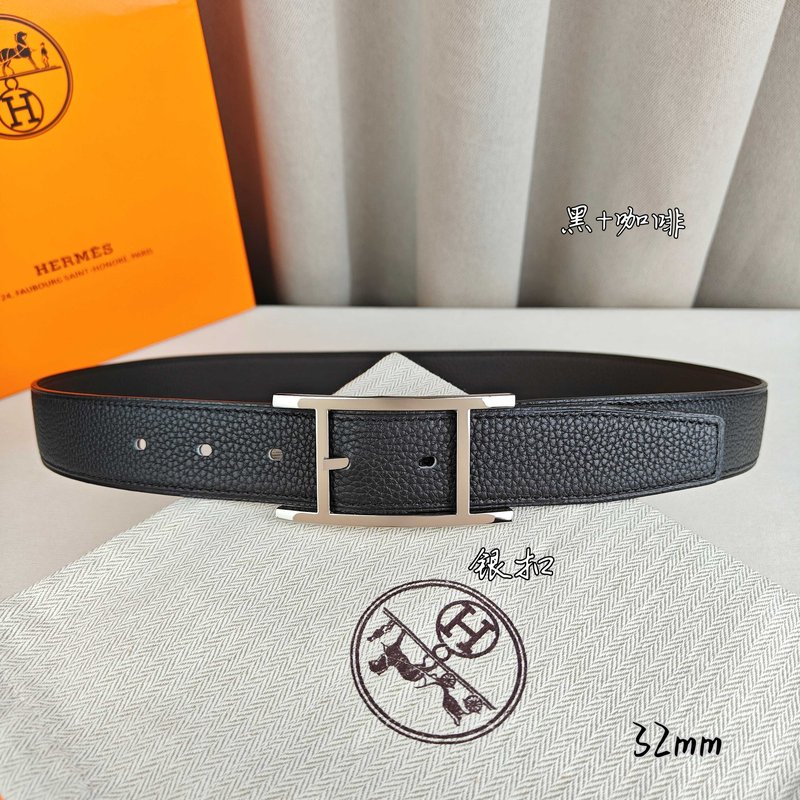 에르메스 양면 리치 그레인 핀 버클 벨트 001-193213