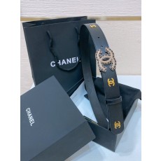 샤넬 24C 수지 크리스탈 블랙 버클 송아지 가죽 벨트 001-193270