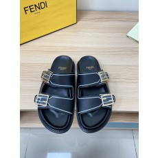 펜디 FF 로고 더블 스트랩 플랫 샌들 001-193388