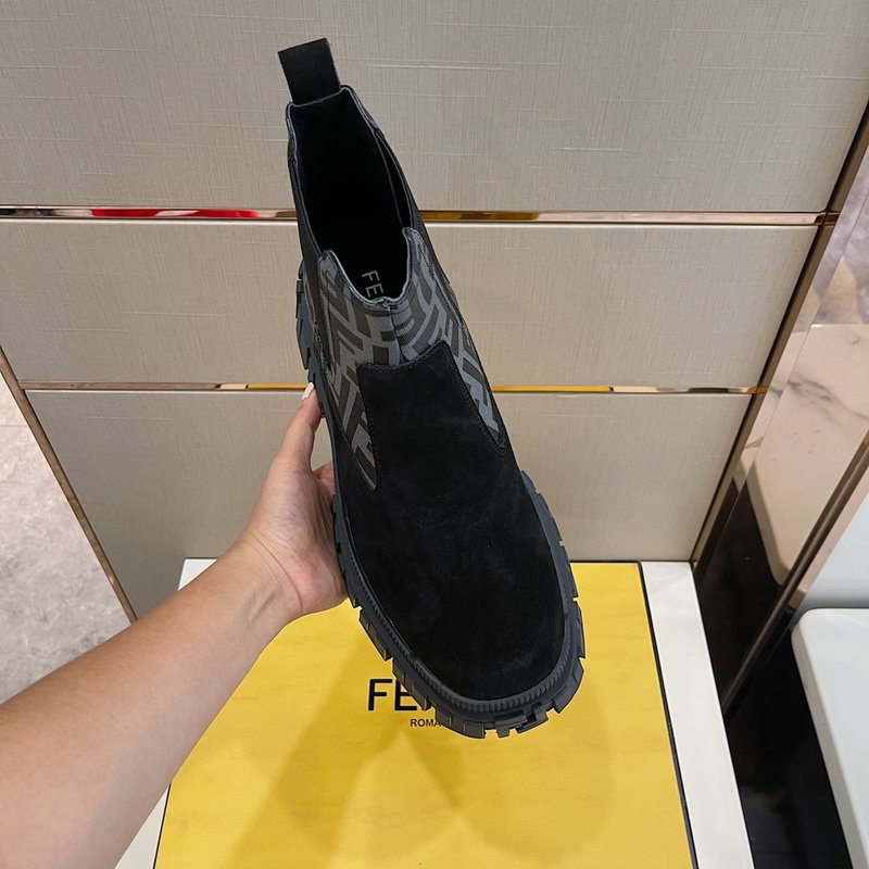펜디 FENDI 블랙 가죽 앵클 부츠 001-193398