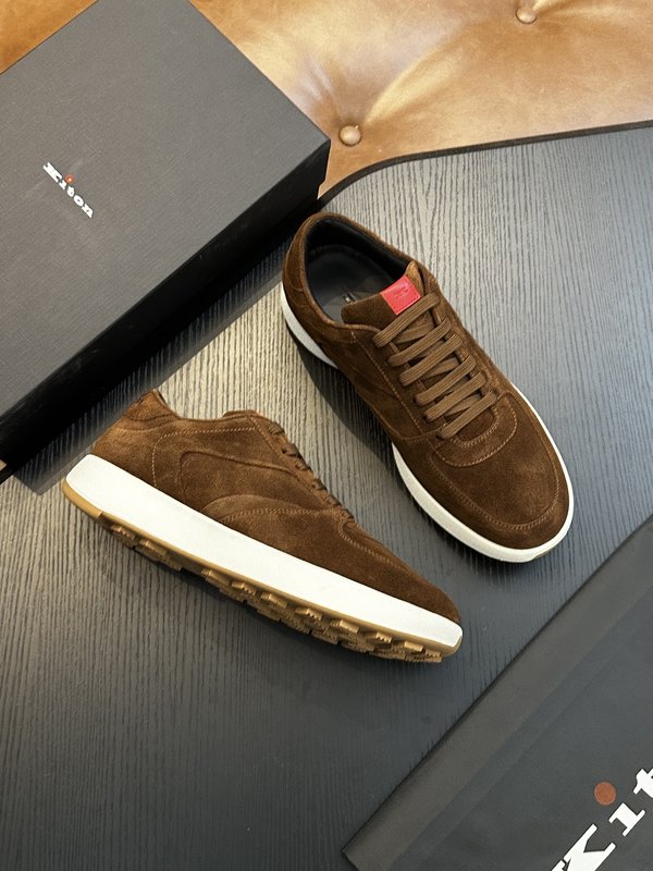 Kiton 남성 송아지 스웨이드 운동화 001-193828