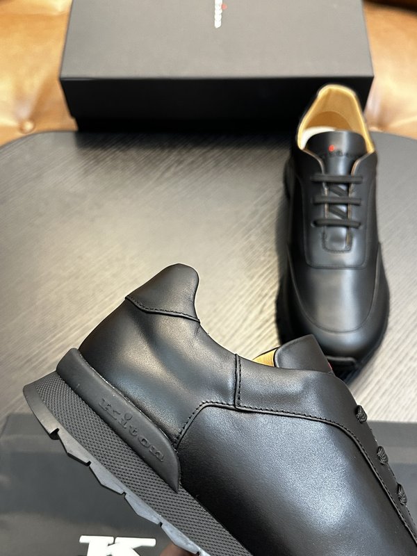 Kiton 남성 송아지 스웨이드 운동화 001-193834