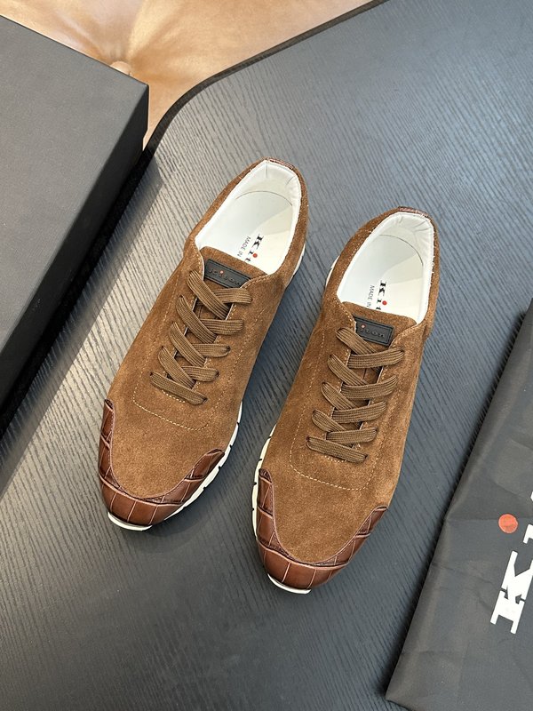 Kiton 남성 송아지 가죽 스니커즈 001-193914