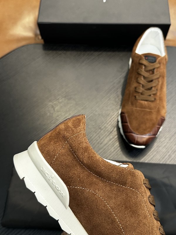 Kiton 남성 송아지 가죽 스니커즈 001-193914