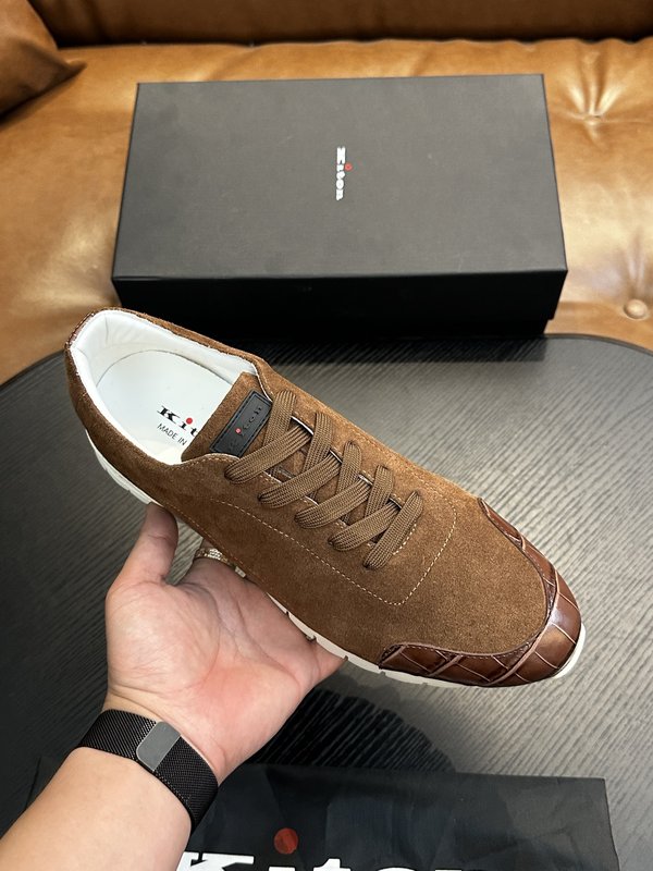 Kiton 남성 송아지 가죽 스니커즈 001-193914