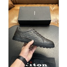 Kiton 남성 송아지 가죽 스니커즈 001-193916