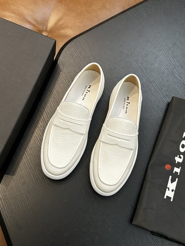 Kiton 남성 송아지 가죽 스니커즈 001-193938