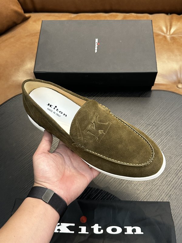 Kiton 남성 송아지 가죽 스니커즈 001-193939
