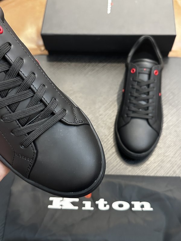 Kiton 남성 송아지 가죽 스니커즈 001-193944