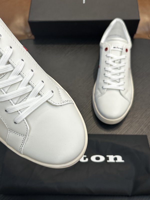 Kiton 남성 송아지 가죽 스니커즈 001-193948