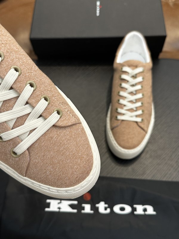 Kiton 남성 송아지 가죽 스니커즈 001-193953