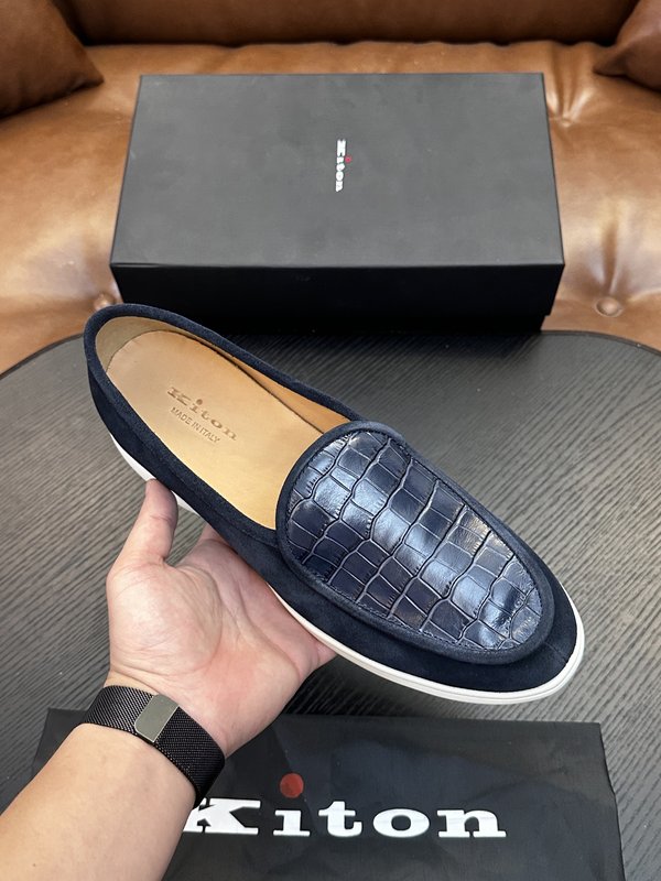 Kiton 남성 고급 소가죽 운동화 001-193994
