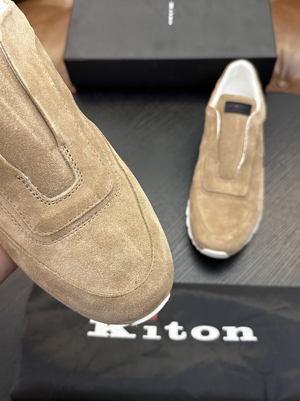 Kiton 남성 소가죽 럭셔리 운동화 001-194001
