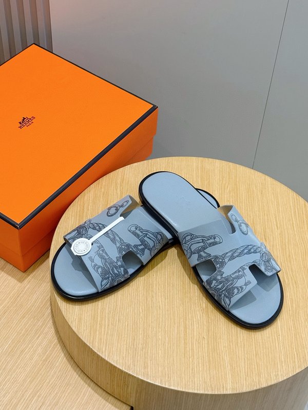 에르메스 클래식 남성 가죽 슬리퍼 001-194604