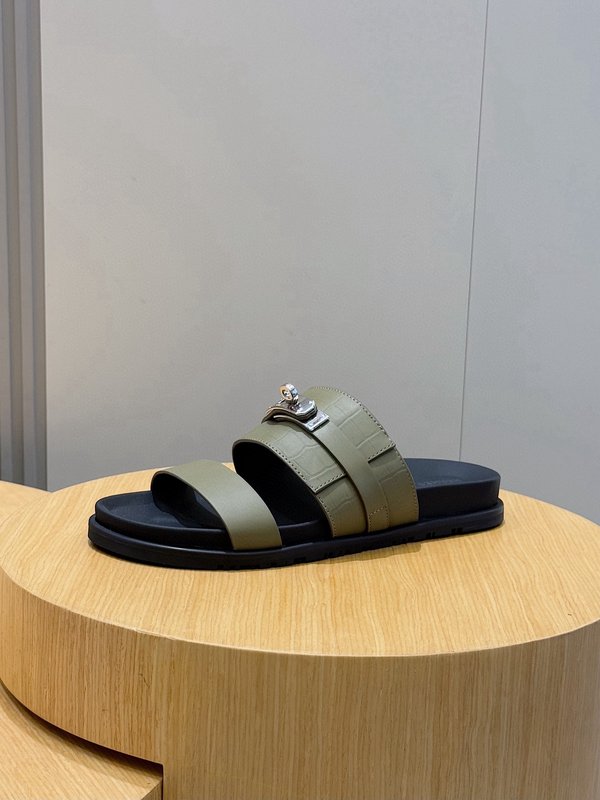 에르메스 남성 가죽 슬리퍼 001-194905