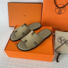 에르메스 H 버클 가죽 바닥 슬리퍼 001-195077