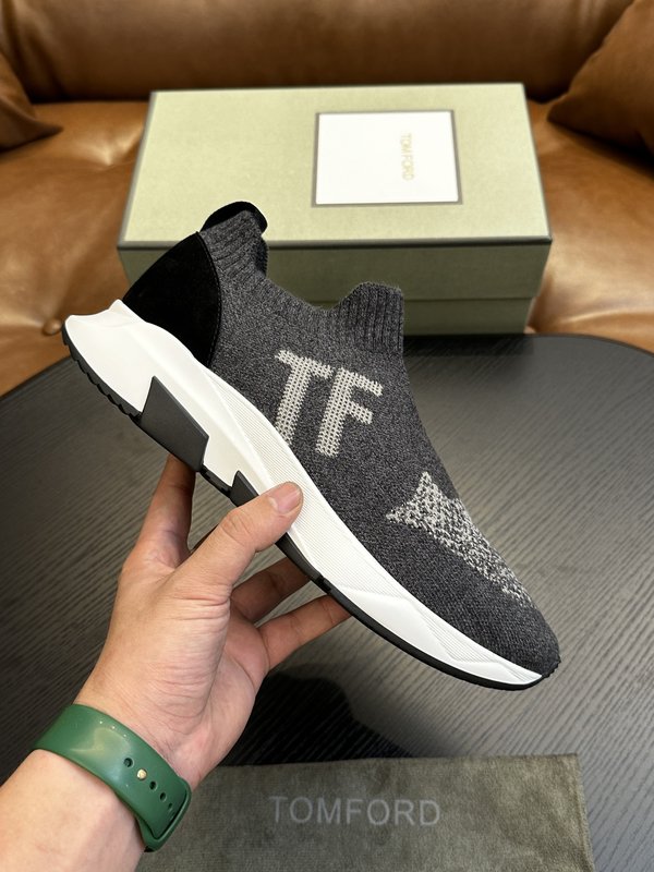 TOM FORD 로우탑 니트 스니커즈 001-195114