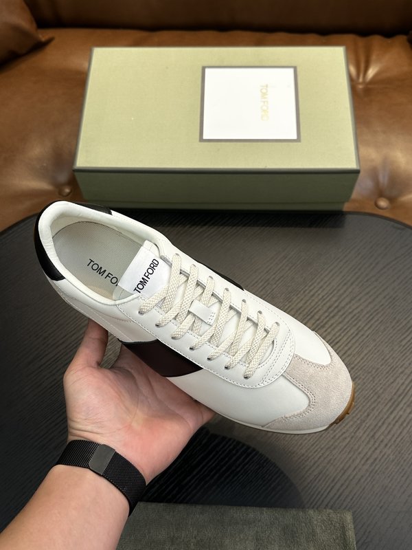 TOM FORD 캠브리지 소가죽 로우탑 스니커즈 001-195255