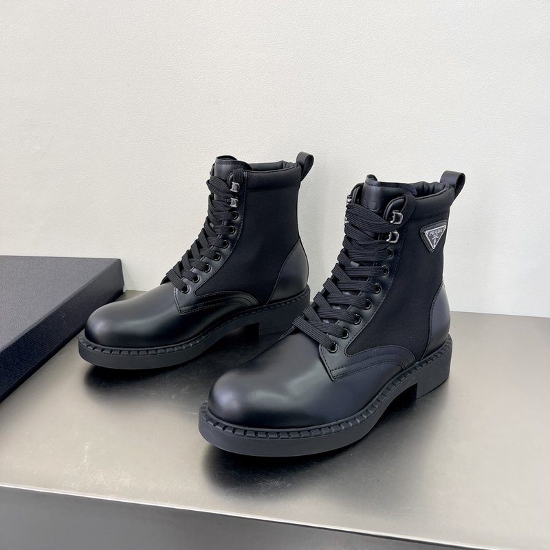 프라다 Prada Rois 가죽 나일론 부츠 001-195581