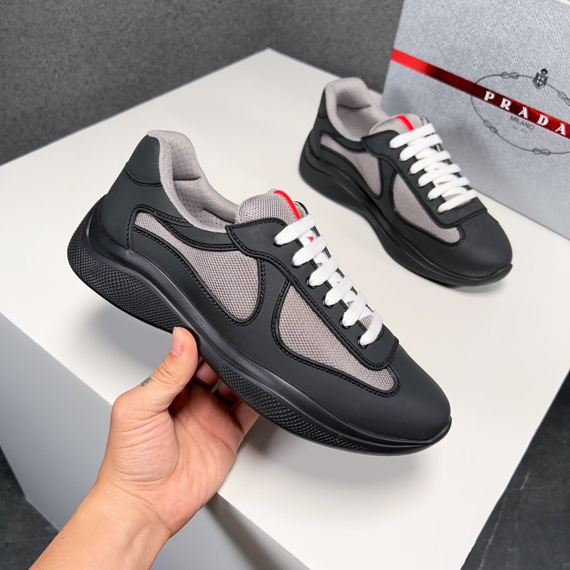 PRADA 신상 가죽 스포츠 캐주얼 화이트슈즈 001-195621