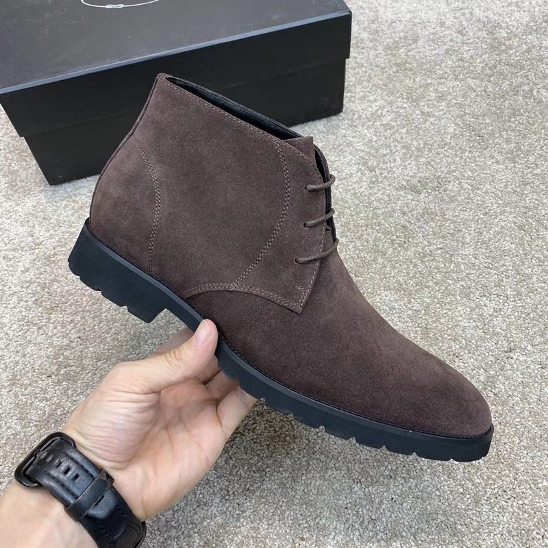 Prada 비즈니스 캐주얼 소 가죽 남성 부츠 001-196013