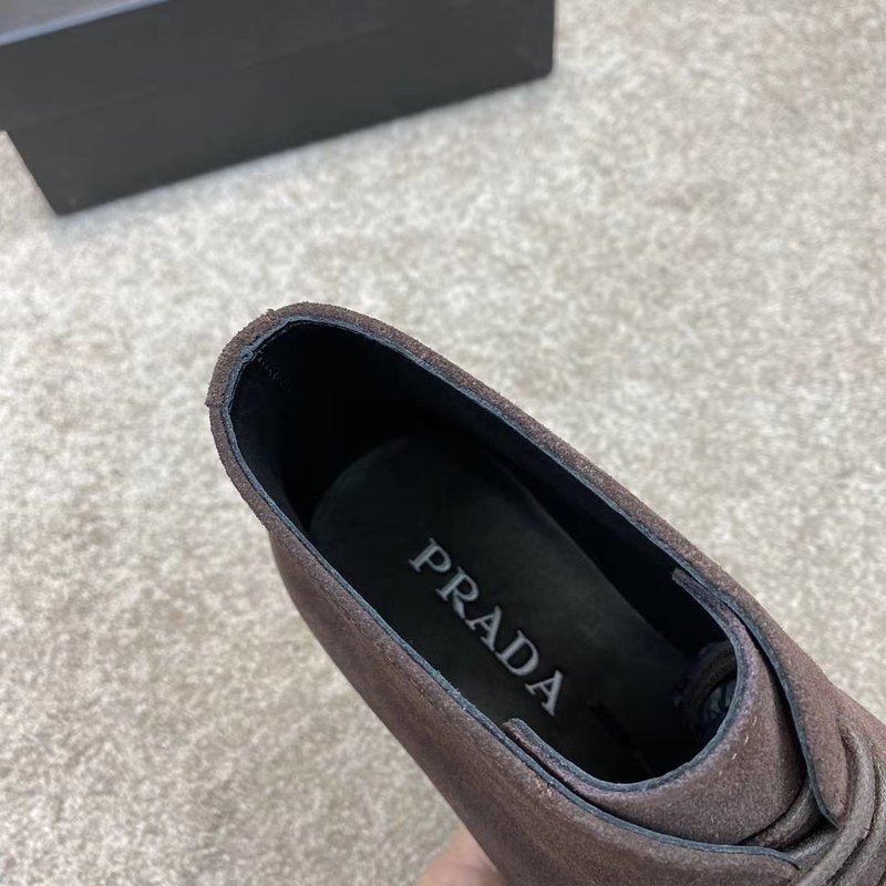 Prada 비즈니스 캐주얼 소 가죽 남성 부츠 001-196013