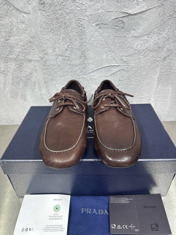 PRADA 빈티지 남성 가죽 스플라이스 슈즈 001-196117