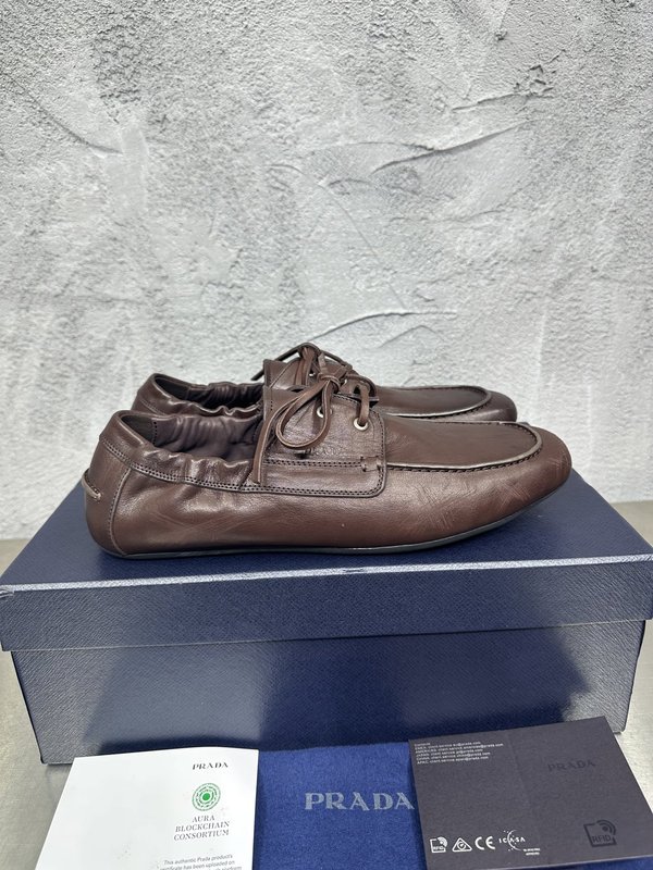 PRADA 빈티지 남성 가죽 스플라이스 슈즈 001-196117