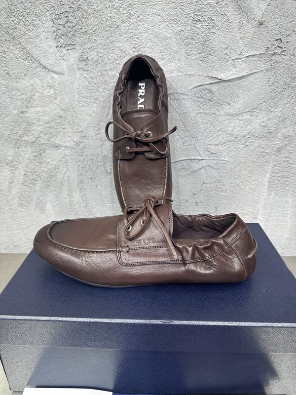 PRADA 빈티지 남성 가죽 스플라이스 슈즈 001-196117