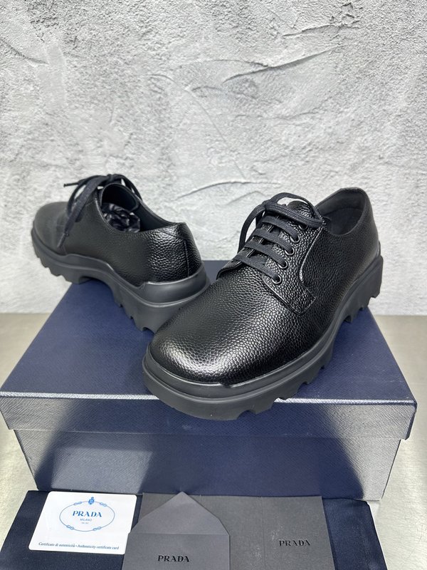 PRADA 춘추용 영국풍 비즈니스 레이스 더비슈즈 001-196123