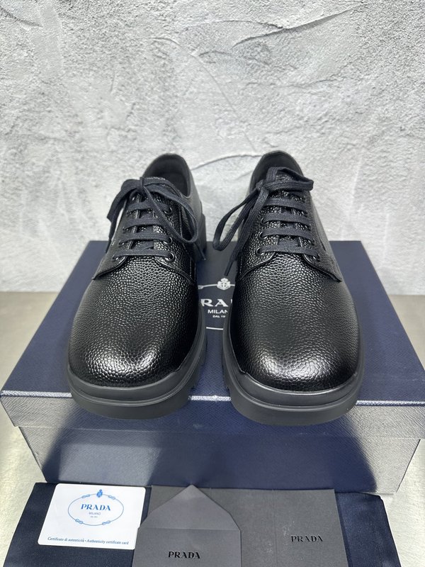 PRADA 춘추용 영국풍 비즈니스 레이스 더비슈즈 001-196123