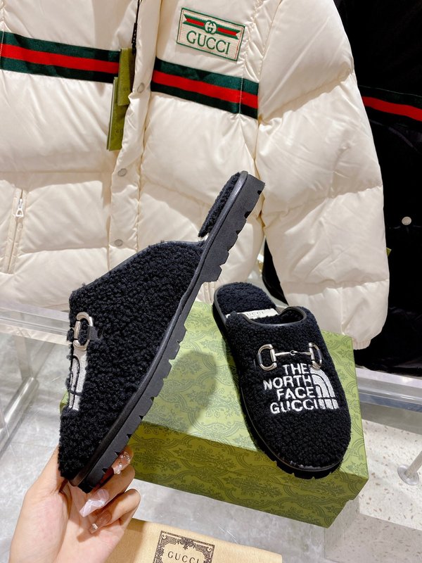 Gucci联名 The North Face 울 슬리퍼 커 001-196153