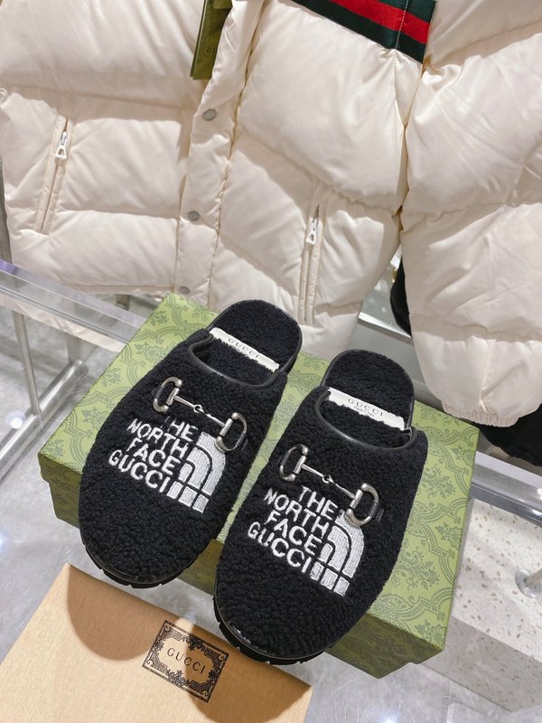 Gucci联名 The North Face 울 슬리퍼 커 001-196153