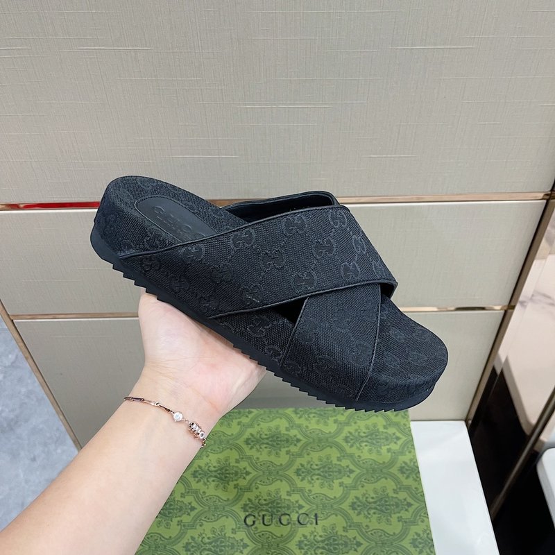GUCCI 정품 신규 두꺼운 바닥 슬리퍼 001-196194