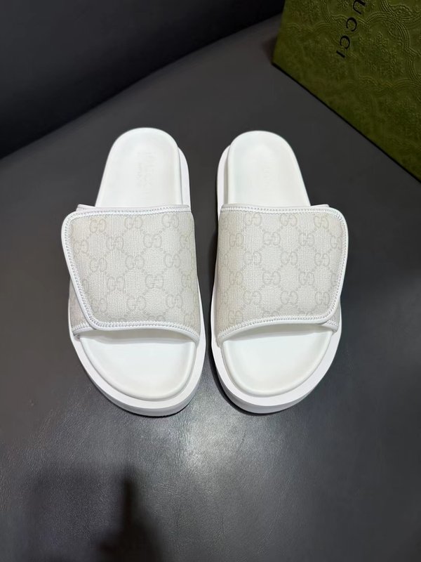 GUCCI 화이트 플랫폼 슬리퍼 001-196246