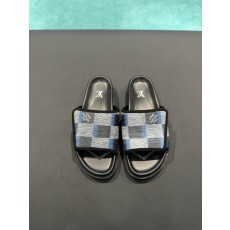 LV Gucci 스타일 체크 슬리퍼 001-196255
