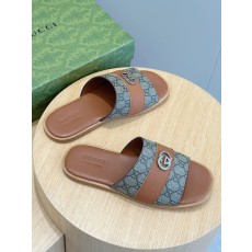 Gucci Lido 남성 더블 G 레더 슬리퍼 001-196365