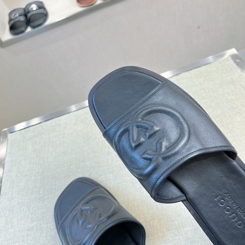 Gucci 오리지널 가죽 바닥 슬리퍼 001-196554