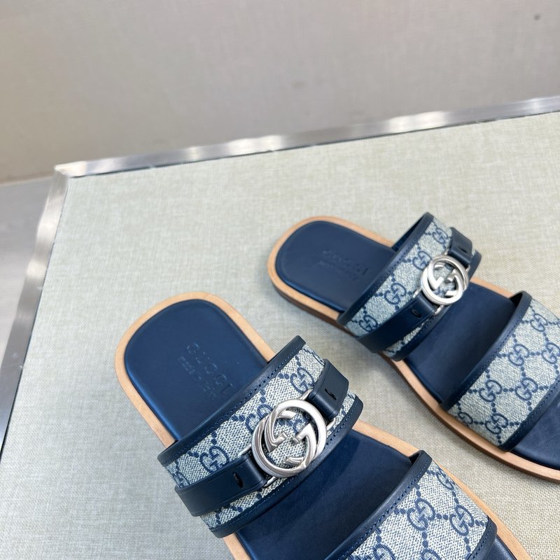 Gucci 클래식 패턴 가죽 슬리퍼 001-196561
