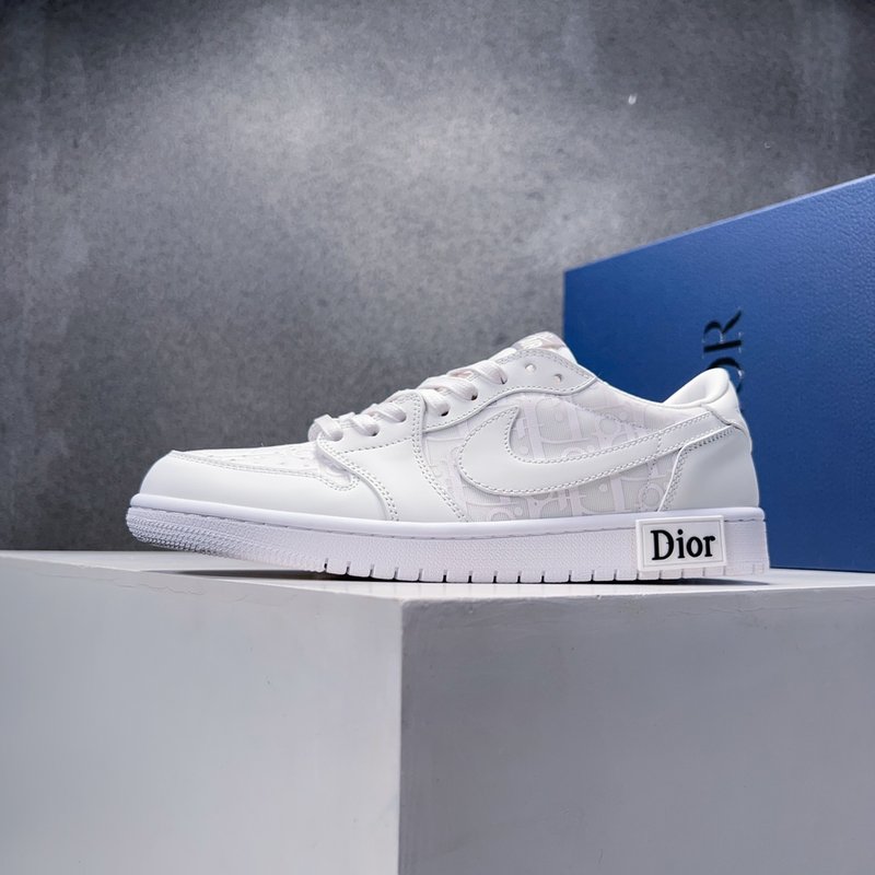 Dior 가 화이트 로우탑 캐주얼 운동화 001-196613