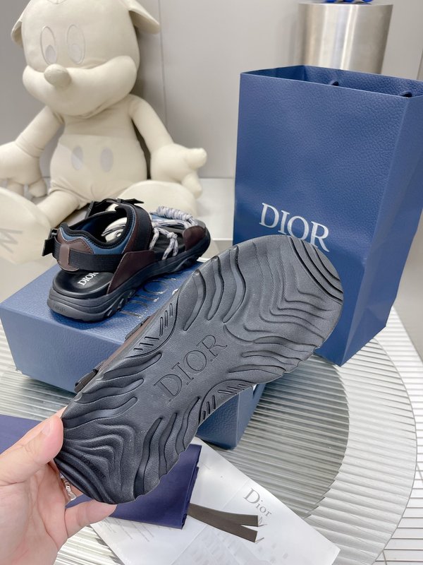 Dior H-Town 블랙 내추럴 샌들 001-196660