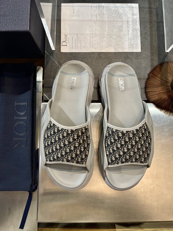 Dior 디오르 오블리크 프린트 소 가죽 슬리퍼 001-196686