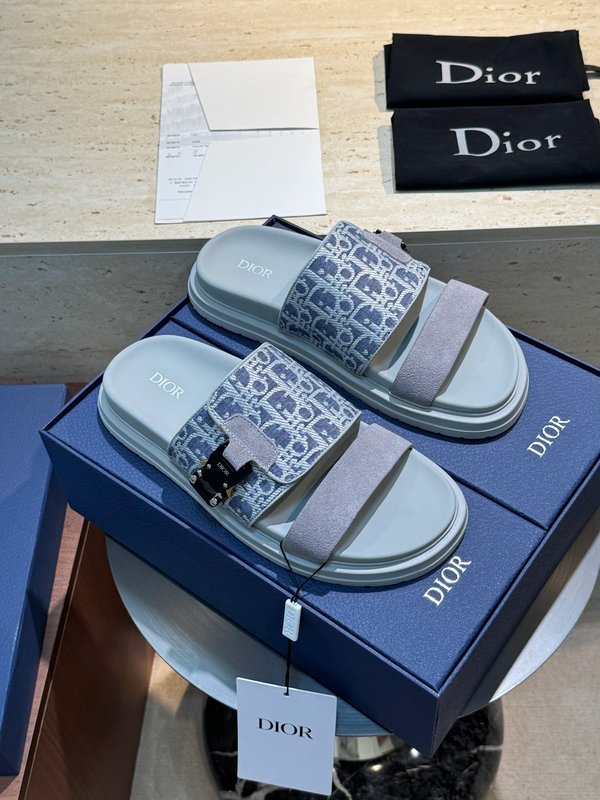 DIOR Aqua 남성 크로스 밴드 패턴 슬리퍼 샌들 001-196936