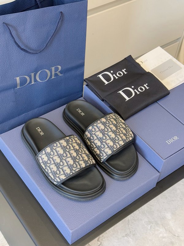 Dior Aqua 남성 캔버스 슬리퍼 001-196956