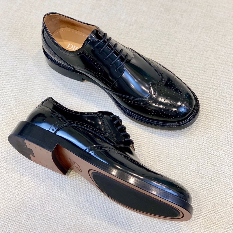 DIOR 남성 라운드 토 정장 레더 슈즈 001-197081