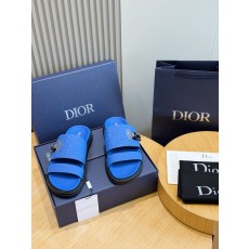 DIOR Aqua 남성 캔버스 교차 밴드 슬리퍼 001-197128
