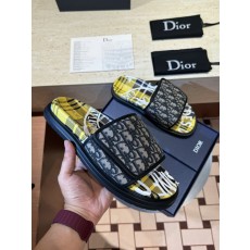DIOR Aqua 남성 캔버스 가죽 샌들 슬리퍼 001-197136
